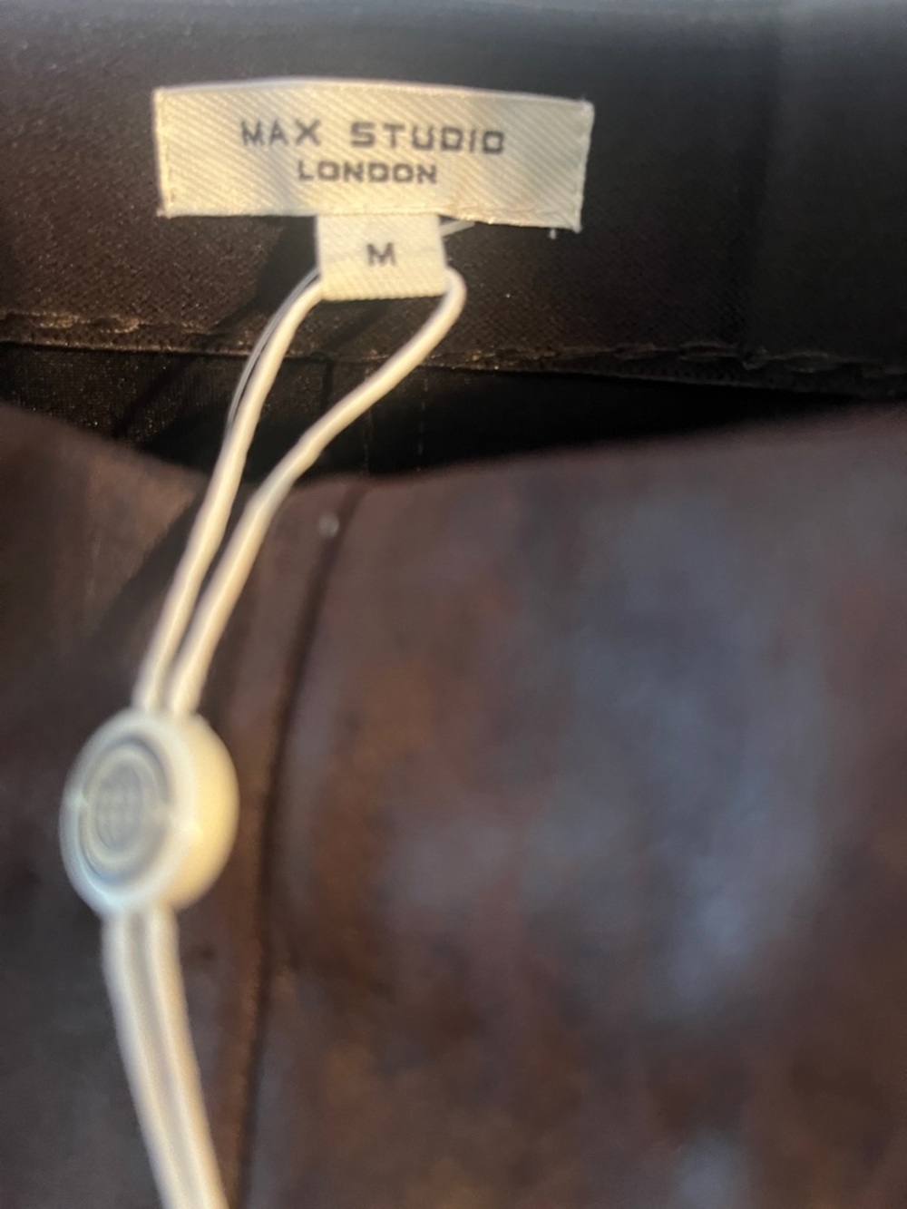 Max Studio Dark Brown Faux Leather Mini Skirt - Picture 3 of 6